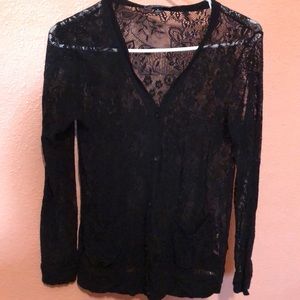 Black laced cardigan